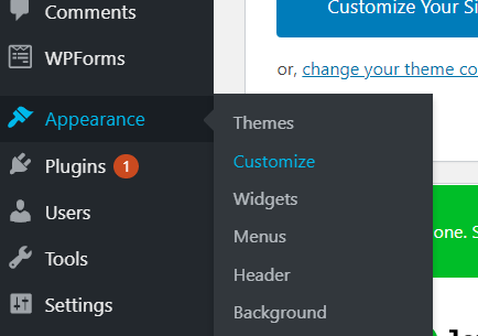 WordPress theme customize option