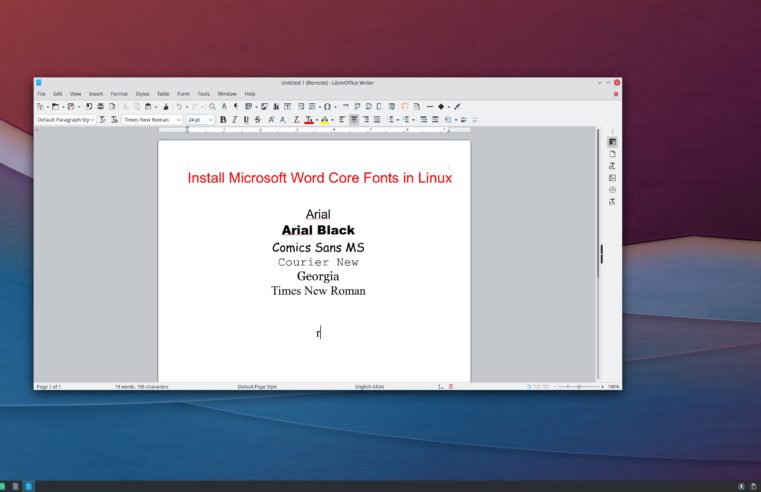 How to install MS Word fonts in Linux – times new roman, Arial, verdana