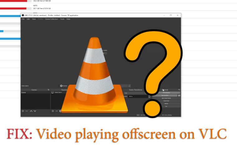 How to fix VLC Player open but not visible-opens offscreen